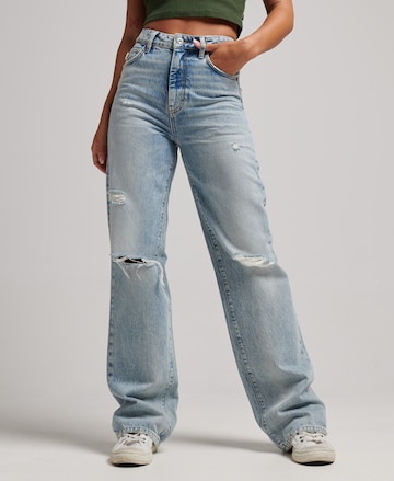 Superdry Wide leg Jeans in Blauw: voorkant