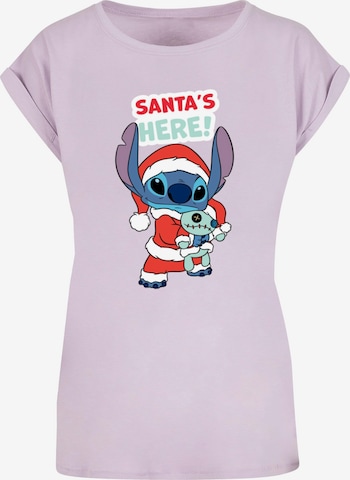 T-shirt 'Lilo And Stitch - Santa Is Here' ABSOLUTE CULT en violet : devant