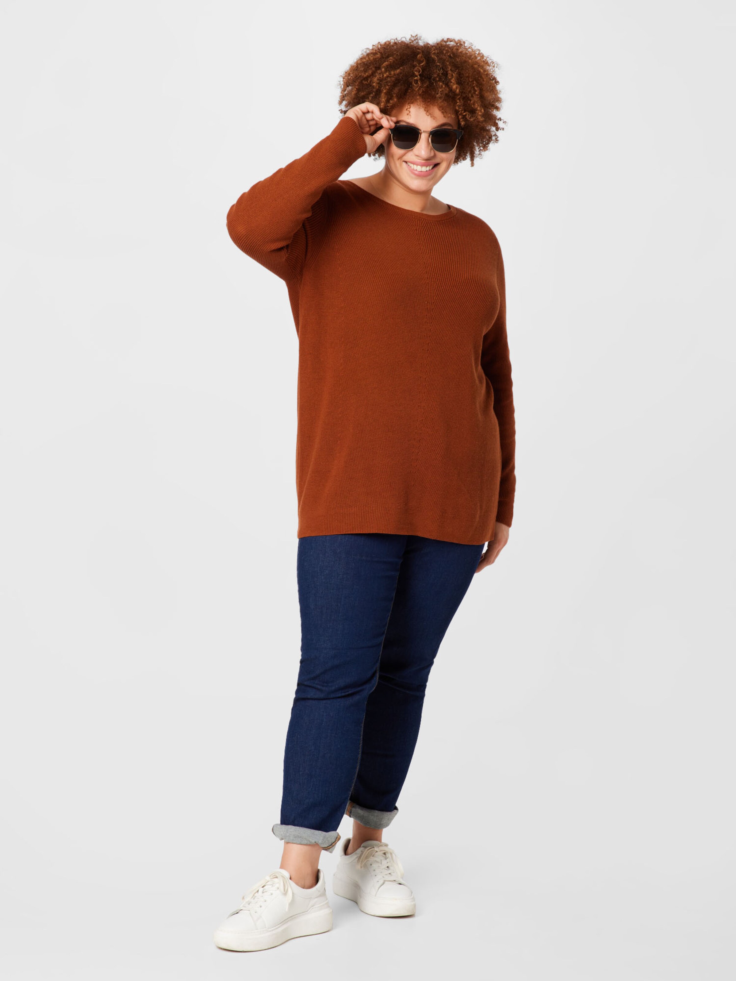 Frauen Große Größen Tom Tailor Women + Pullover in Karamell - VZ85752