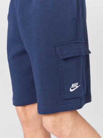 Nike Sportswear Ohlapna forma Kargo hlače | modra barva