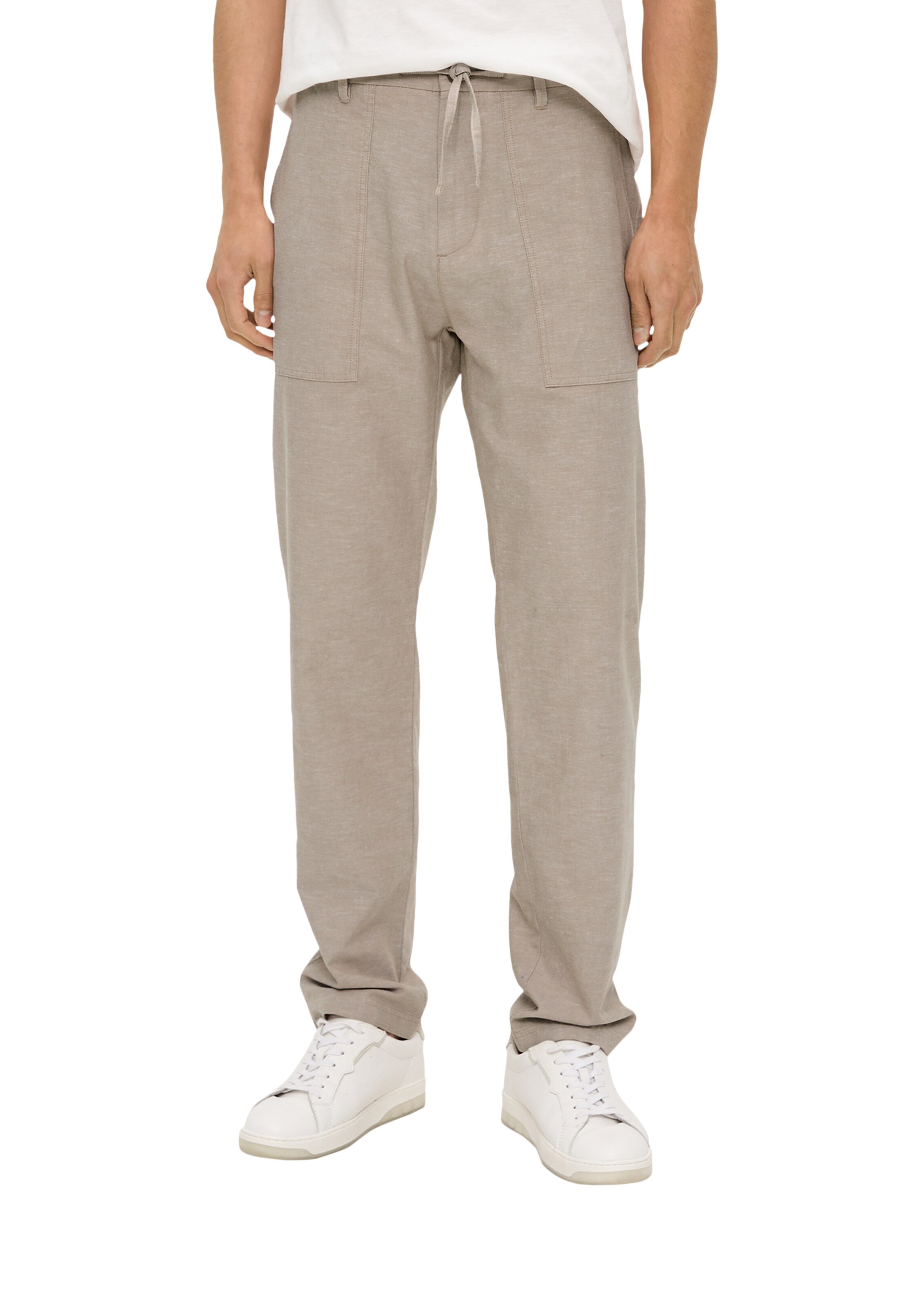 s.Oliver Tapered Chino in Beige: voorkant