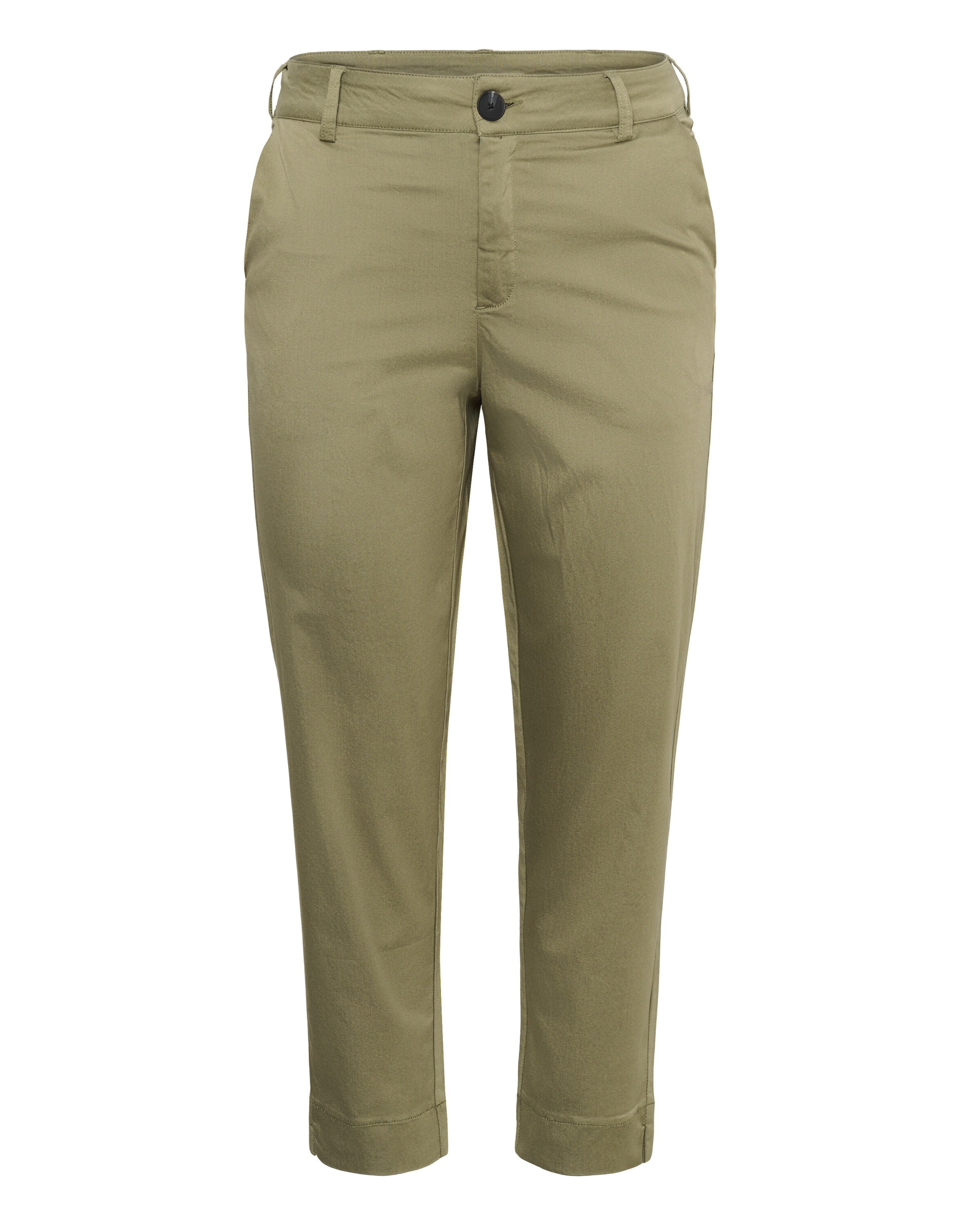 KAFFE CURVE Slim fit Chino trousers 'KCleana' in Green: front