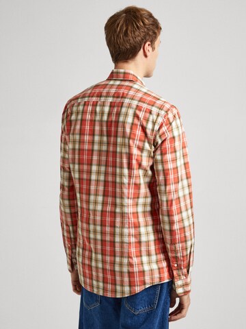 Pepe Jeans Regular fit Button Up Shirt 'Peterson' in Orange