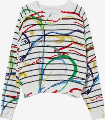 Desigual Sweater 'Striped arty' in Mixed colours: front