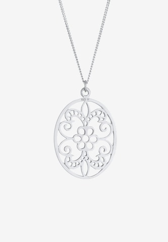 ELLI Halskette Blume, Ornament, Oval in Silber