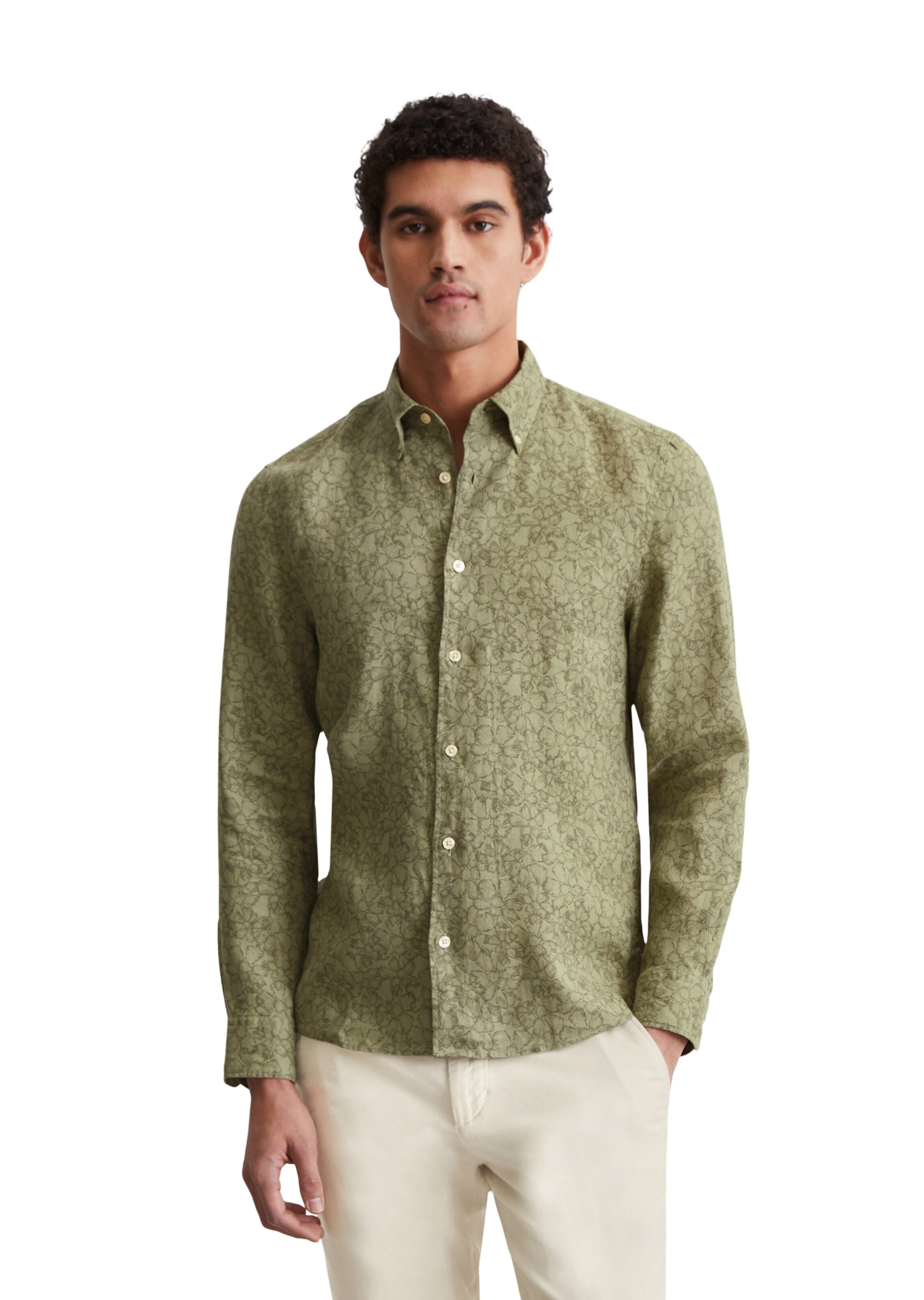 Marc O'Polo Regular fit Button Up Shirt in Green: front