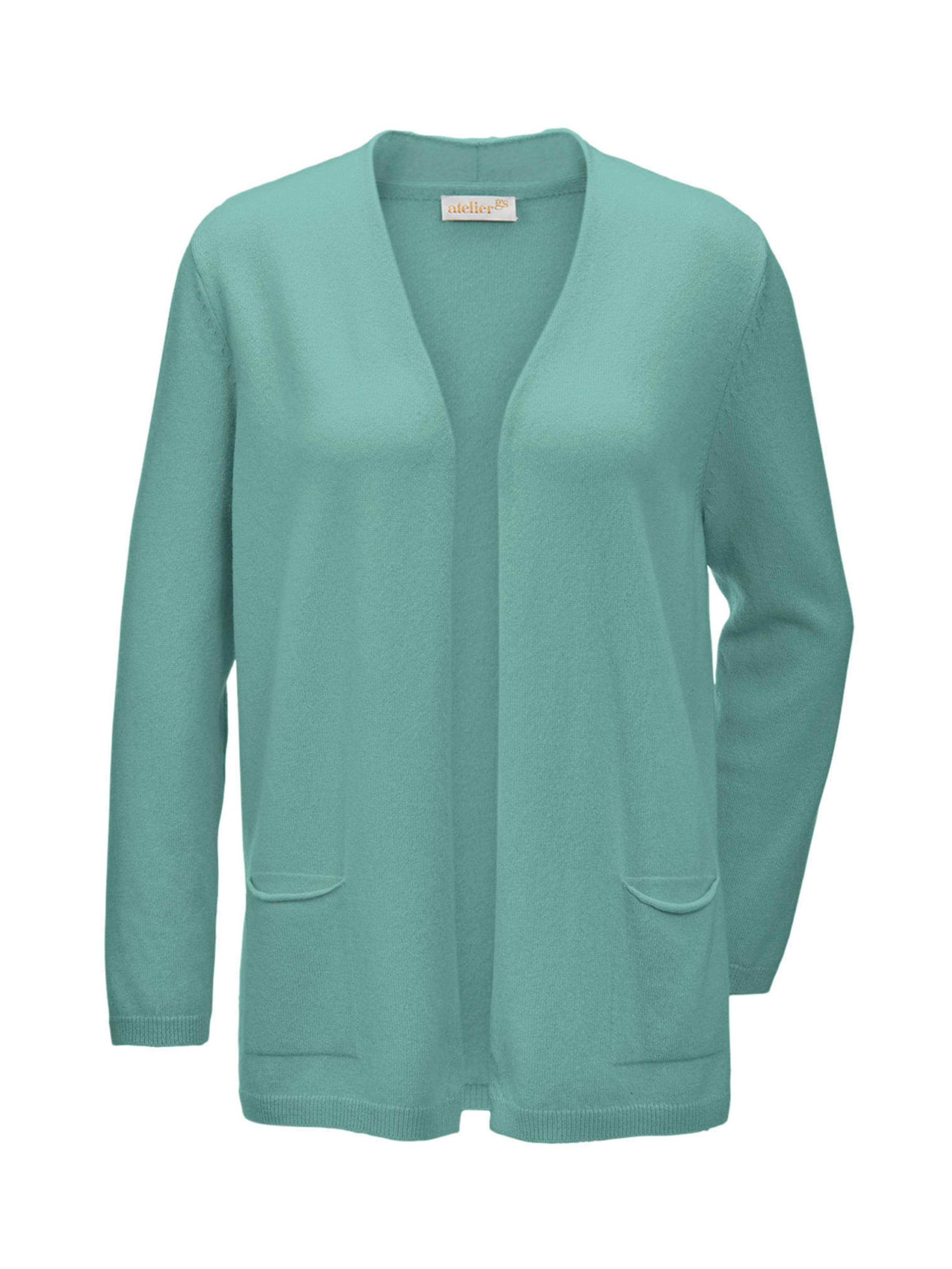 Goldner Strickjacke in Blau: Vorderseite