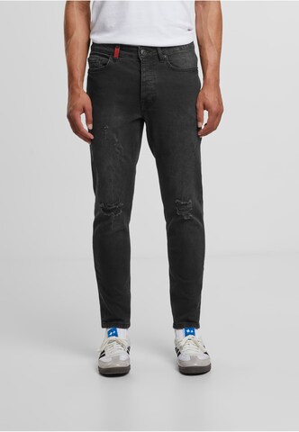 2Y Premium Slimfit Jeans in Schwarz: Vorderseite
