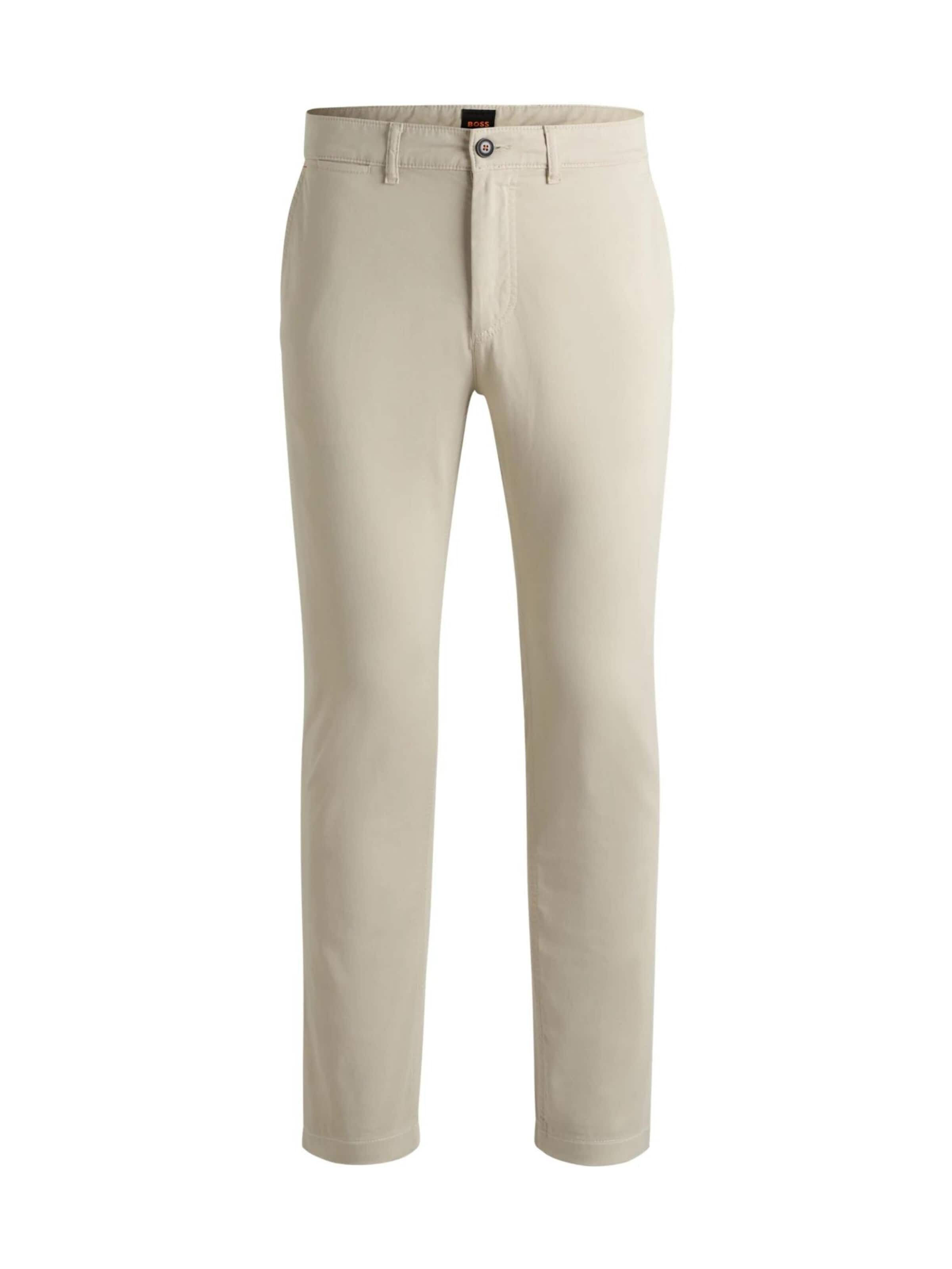 HUGO BOSS Regular Trousers in Beige: front