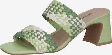 CAPRICE Mules in Green: front