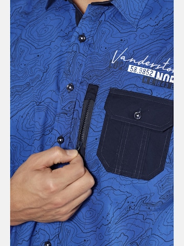 Jan Vanderstorm Comfort fit Overhemd ' Lysander ' in Blauw