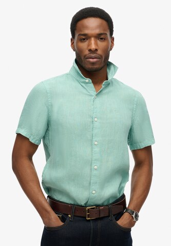 Superdry Regular fit Overhemd in Groen: voorkant