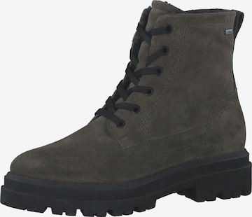 s.Oliver Lace-Up Ankle Boots in Green: front