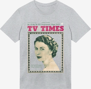 F4NT4STIC Shirt 'TV Times Queen Elizabeth II 1957 Cover' in Grey: front