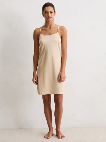 Marc O'Polo Slaapshirt ' Shiny Second Skin ' in Beige: voorkant