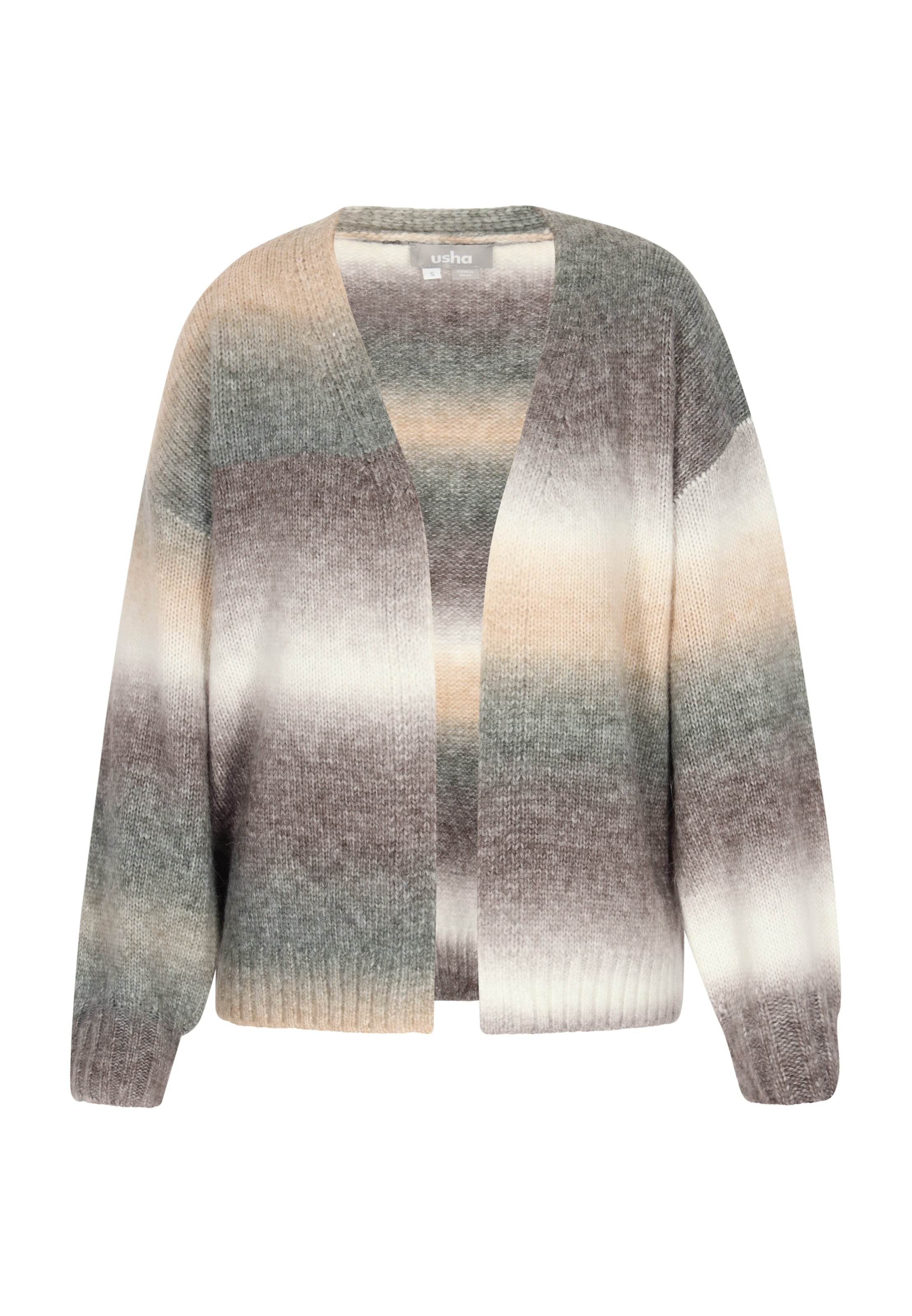 Usha Πλεκτή ζακέτα σε γκρι: μπροστά