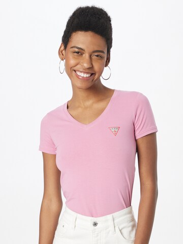 T-shirt GUESS en rose : devant