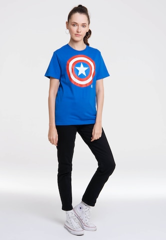 LOGOSHIRT Shirt 'Marvel Comics' in Blauw