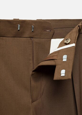 MANGO MAN Regular Pleated Pants 'panarea' in Brown