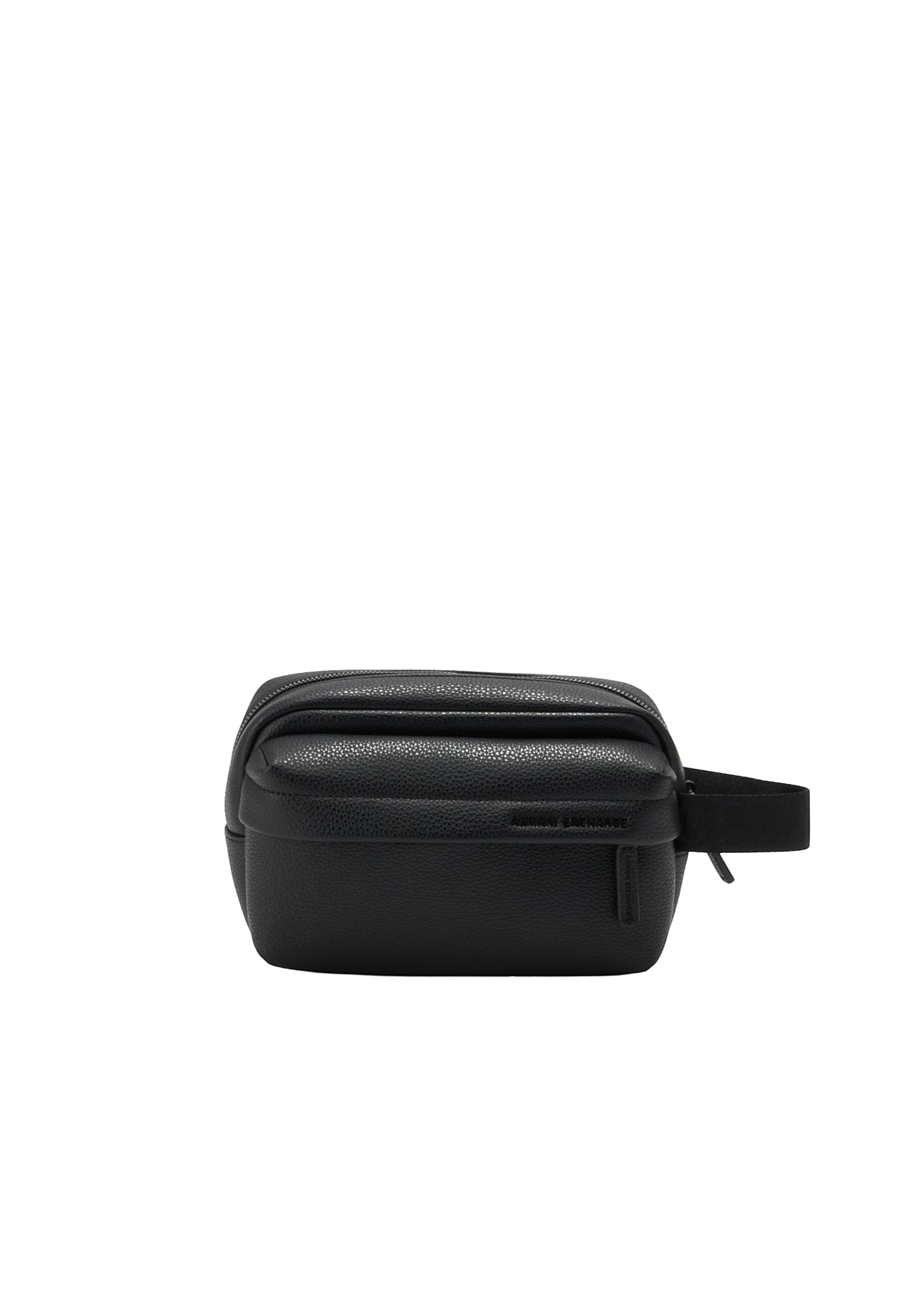 ARMANI EXCHANGE Toiletry bag in Black: front