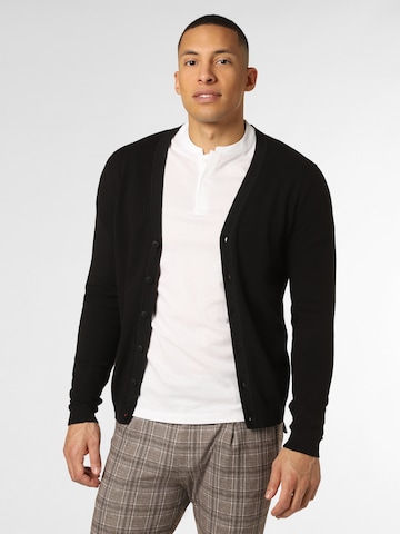 Finshley & Harding Knit Cardigan in Black: front