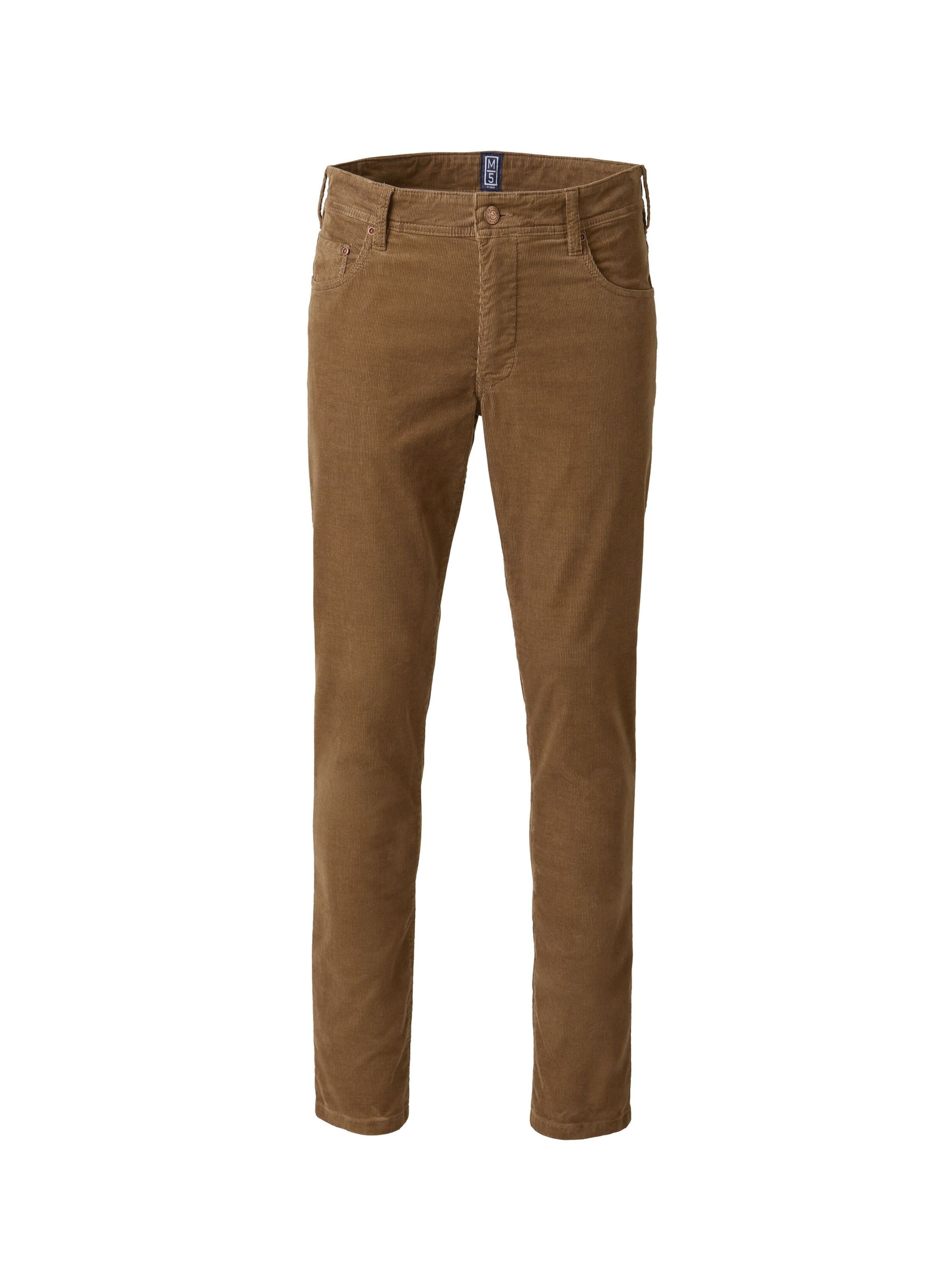 MEYER Regular Chino in Bruin: voorkant