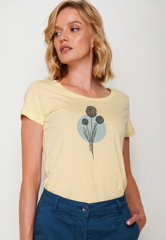 GREENBOMB Shirt 'Nature Allium' in Geel