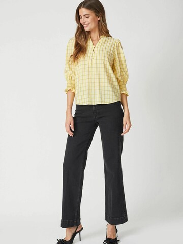 Chemisier 'Check' co'couture en jaune