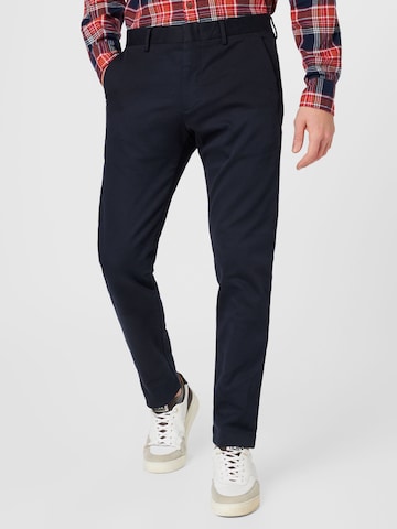 NN07 Normální Chino kalhoty 'Theo' – modrá: přední strana