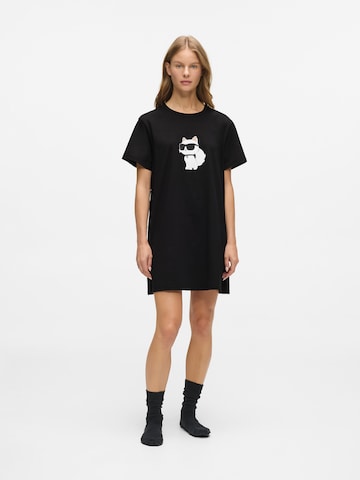 Karl Lagerfeld Schlafshirt 'Ikon Rhinestone' in Schwarz