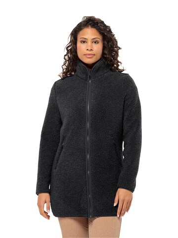 JACK WOLFSKIN Athletic Fleece Jacket in Black: front