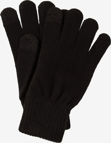 TOM TAILOR DENIM Vingerhandschoenen in Zwart: voorkant