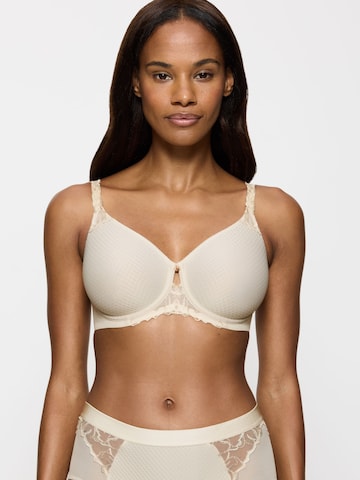 TRIUMPH Triangel BH ' Wild Azalea Florale ' in Beige: voorkant