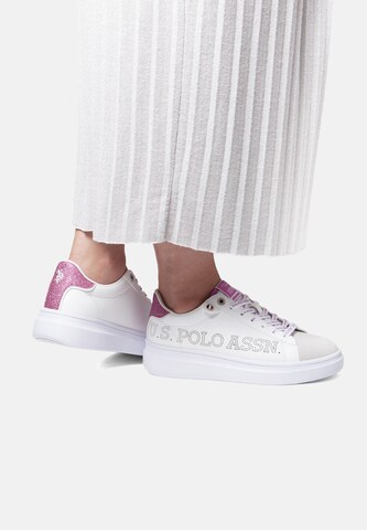 Baskets basses U.S. POLO ASSN. en blanc : devant
