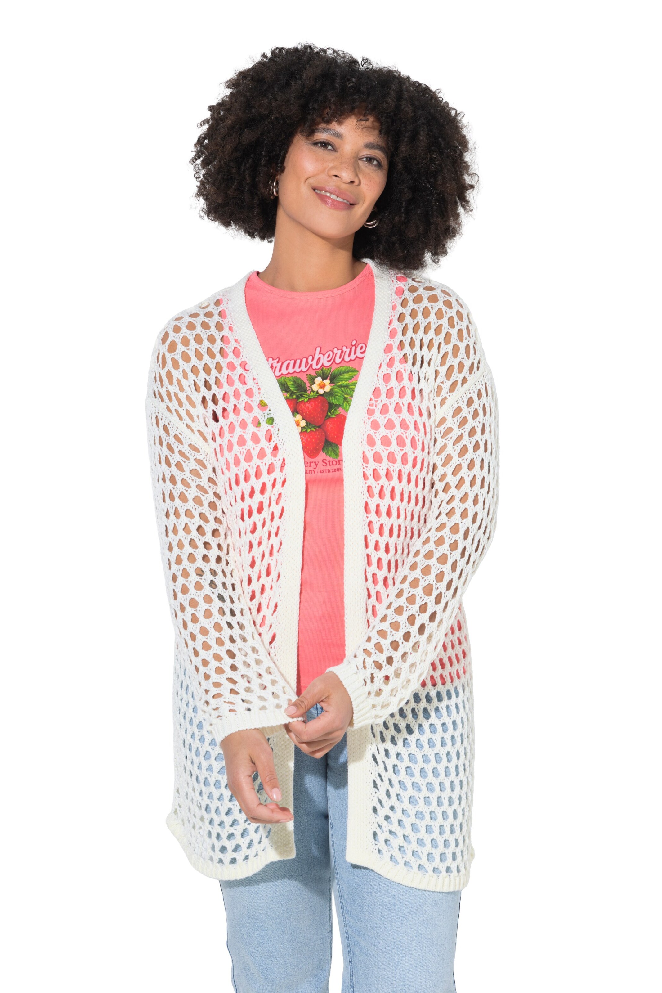 Angel of Style Gebreid vest in Wit: voorkant