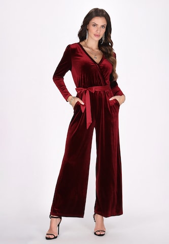 faina Jumpsuit in Red: front