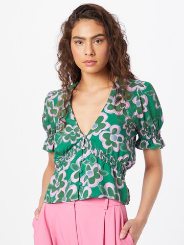 Nasty Gal Blouse in Green: front