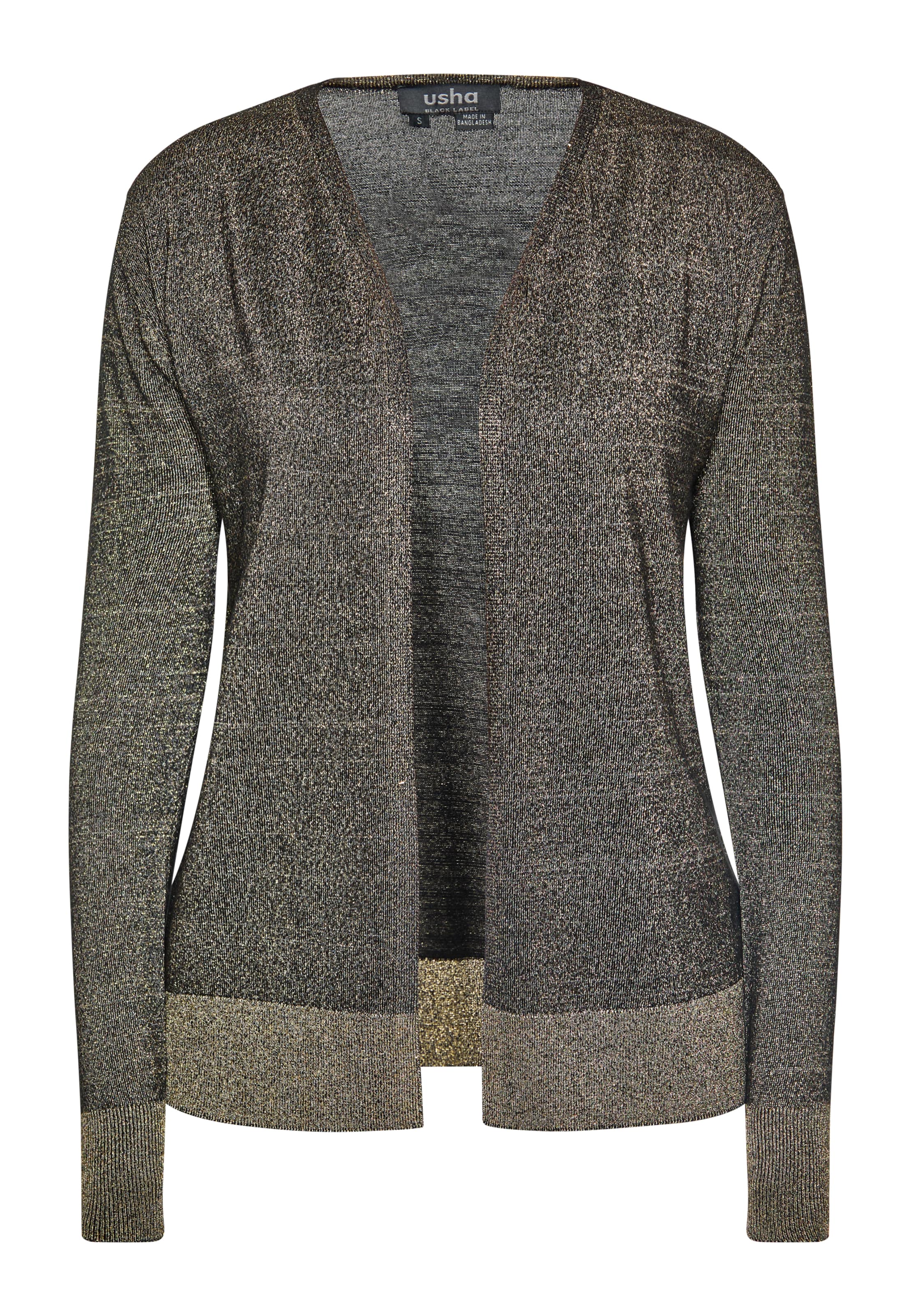 usha BLACK LABEL Вязаная кофта в Черный: спереди