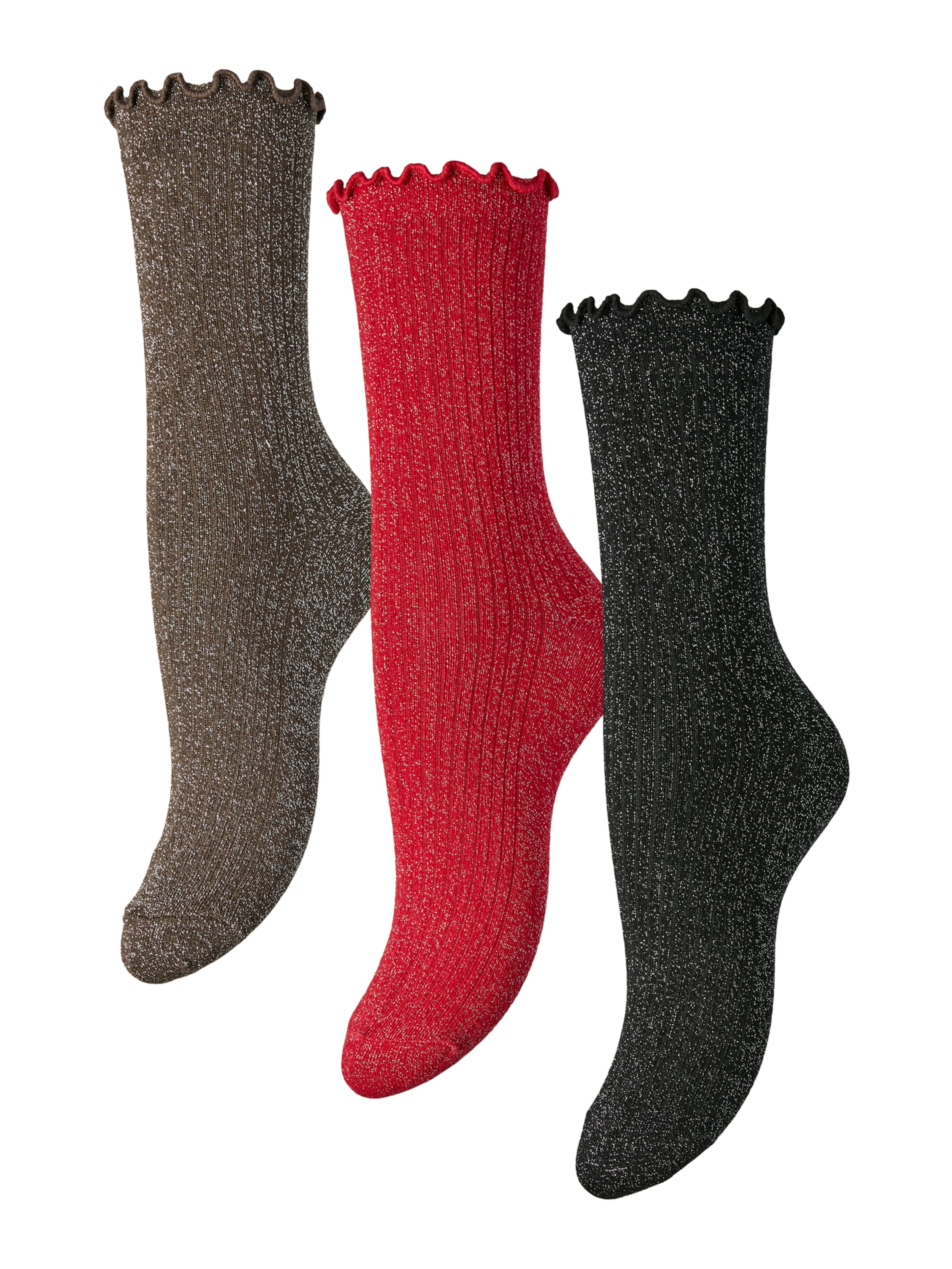 PIECES Ponožky 'PCSEBBY XMAS' – mix barev: přední strana