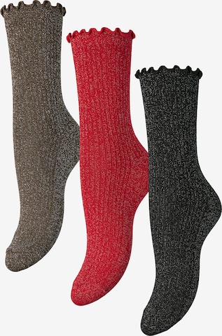 PIECES Sokker 'PCSEBBY XMAS' i brun: forside