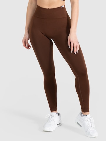 Smilodox Skinny Workout Pants 'Amaze Pro' in Brown: front