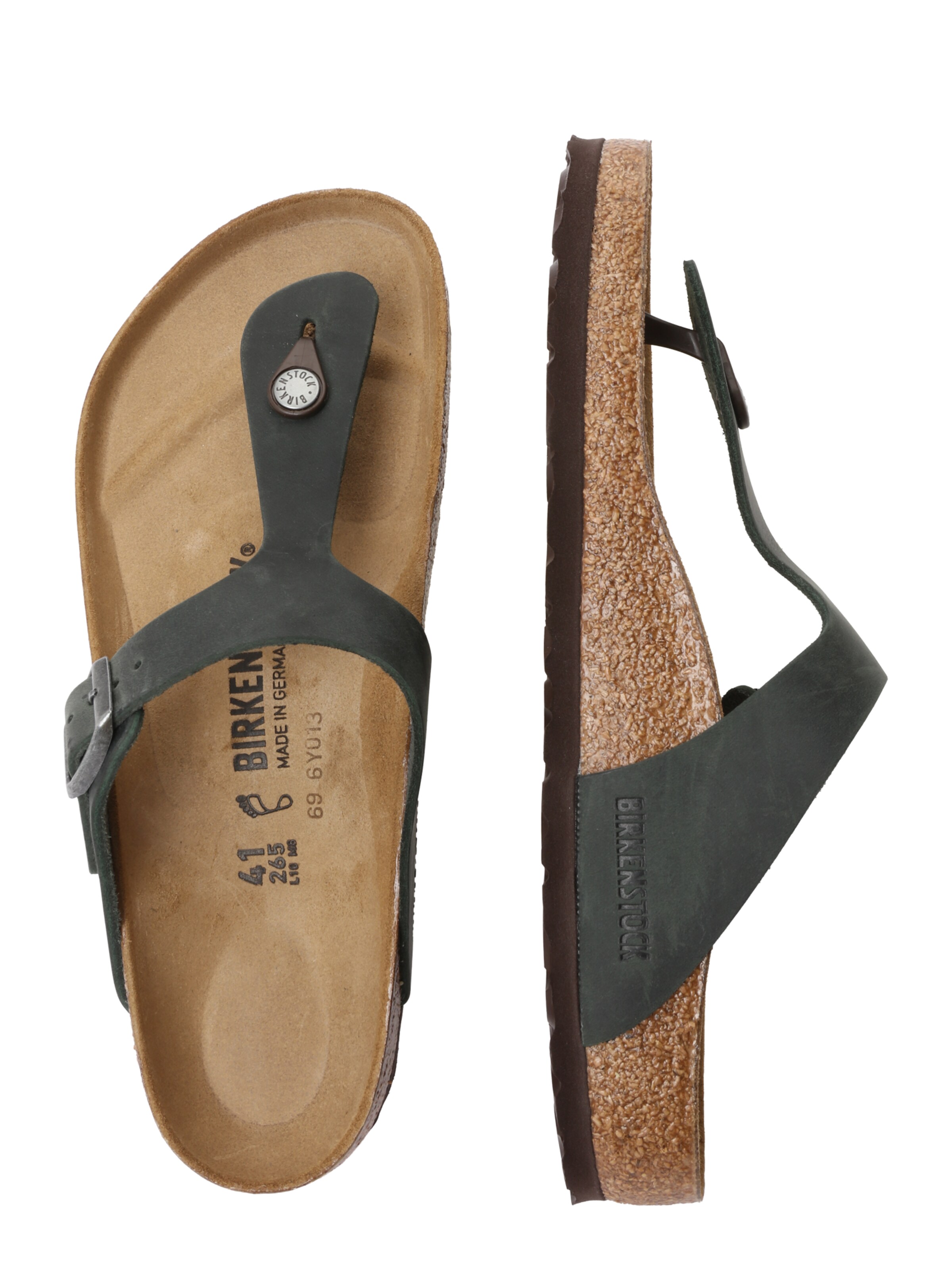 BIRKENSTOCK Teenslippers 'Gizeh' in Groen