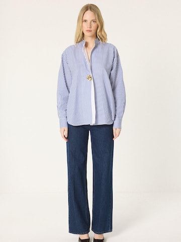 Touché Privé Tuniek 'Striped Tunic With Metal Buttons' in Blauw