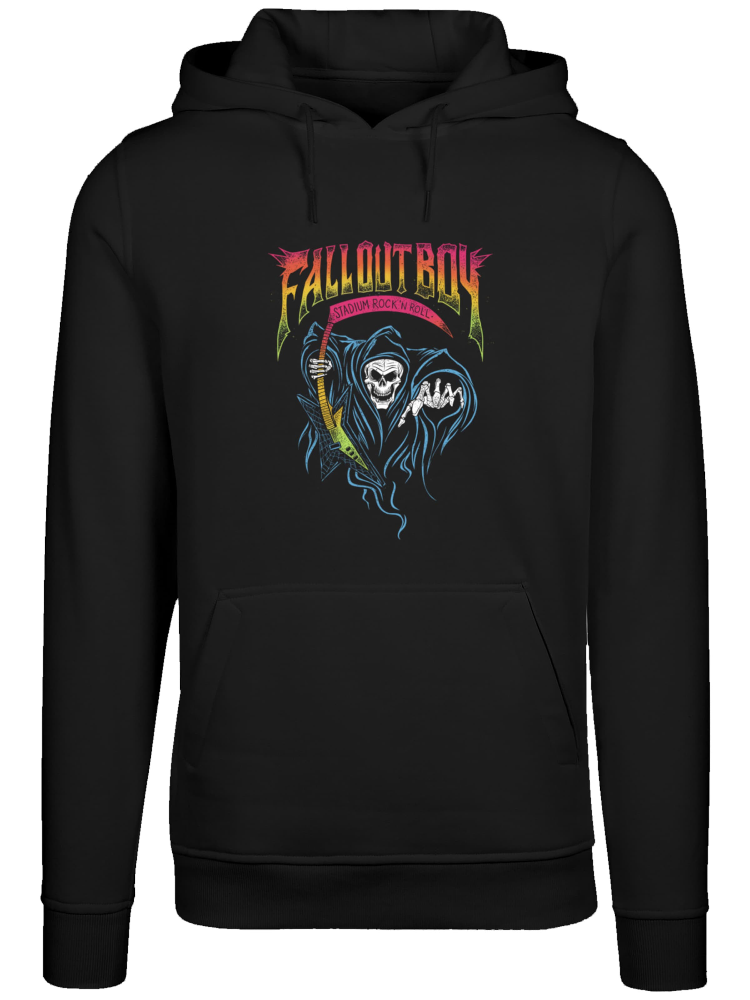 F4NT4STIC Sweatshirt 'Fall Out Boy Rock And Roll Reaper' in Zwart: voorkant