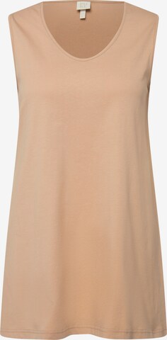 T-shirt Ulla Popken en beige : devant