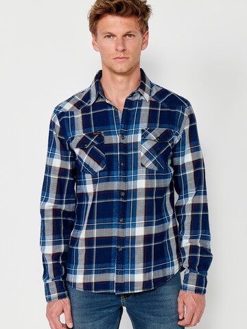KOROSHI Regular fit Overhemd in Blauw: voorkant