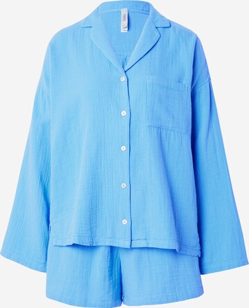 Lindex - Pijama de pantalón corto en azul: frente