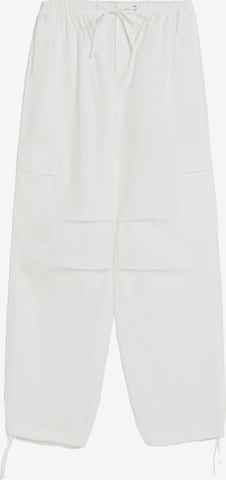 BershkaCargo hlače - bijela boja: prednji dio