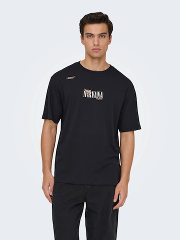 Only & Sons T-Shirt 'ONSNIRVANA' in Schwarz: Vorderseite