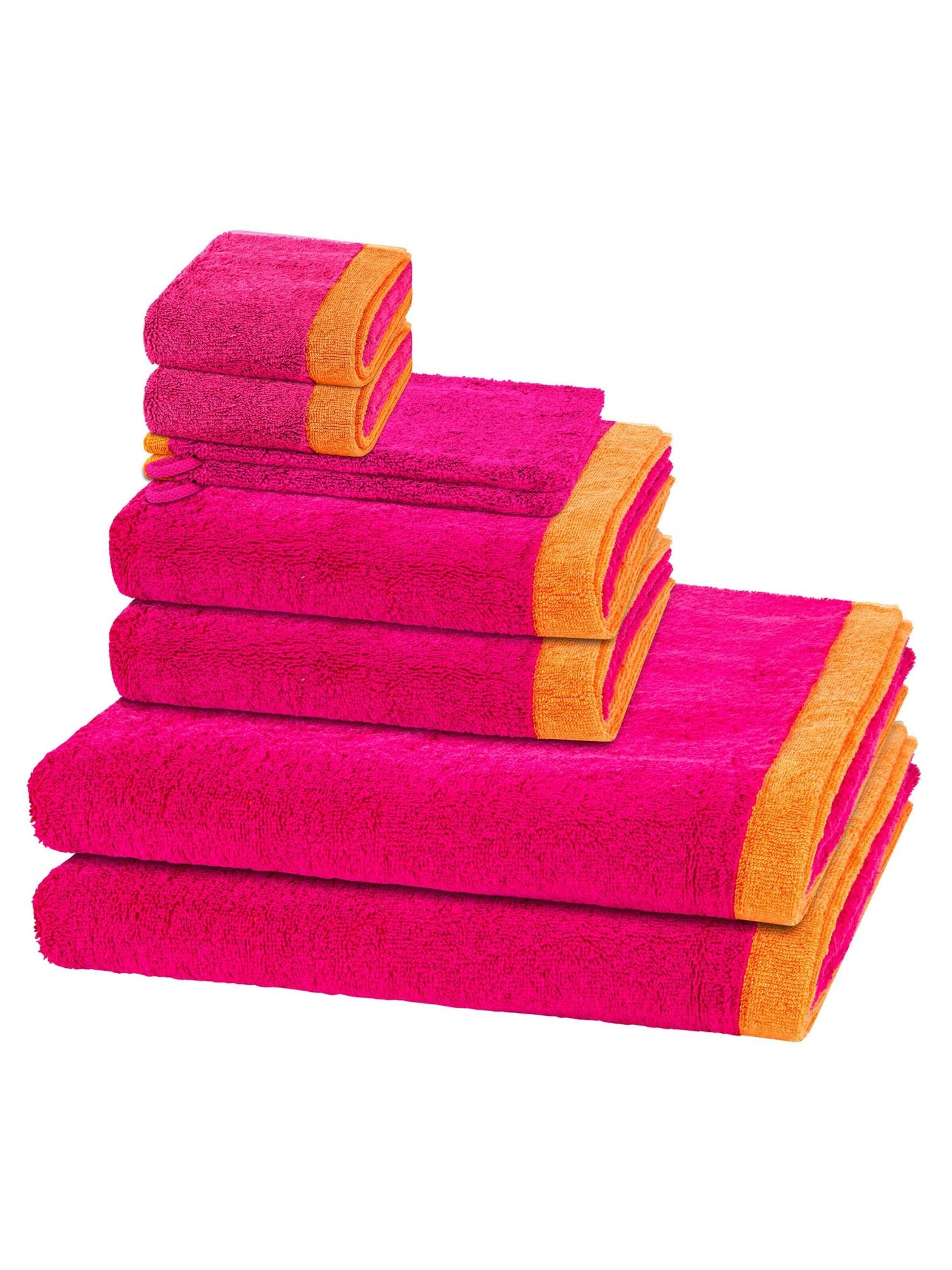 Cawö Handtuch 'Lifestyle Splash'‌‌‌ in Pink: Vorderseite